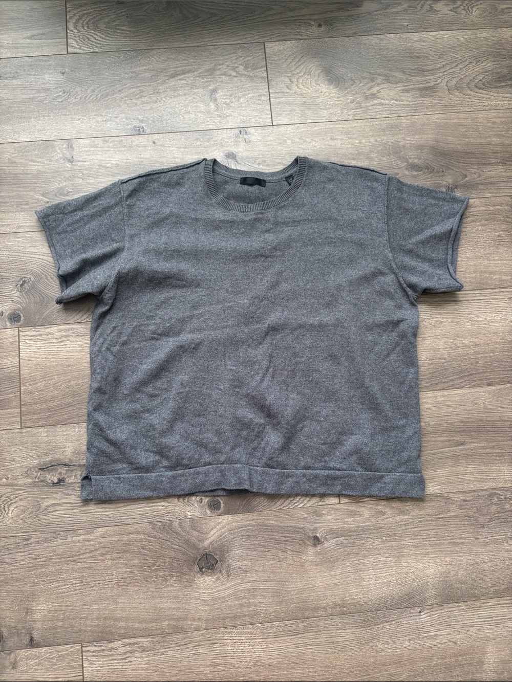 ATM Anthony Thomas Melillo Charcoal Gray Short-Sleeve Crewneck